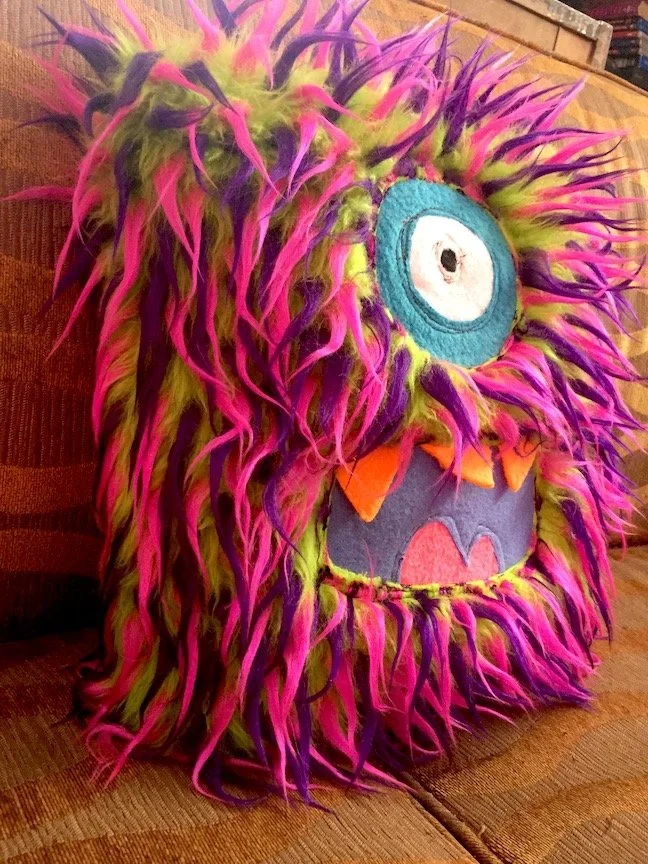 MEDIUM MULTI COLORED WALL MOUNT MONSTER FACE — TIM MONSTERS! -